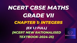 NCERT Grade 7CBSE Class 7 Maths in TamilIntegersCH1Ex11 Fullrimikasdiaryncertmathskids [upl. by Ennairak555]