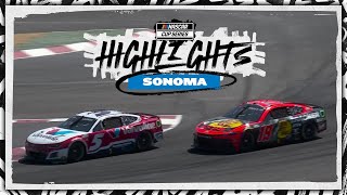 Kyle Larson makes way of Truex and Buescher to triumph at Sonoma  NASCAR [upl. by Fadiman]