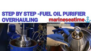 Alfa laval fuel oil PURIFIER overhauling on board ship [upl. by Iridissa]