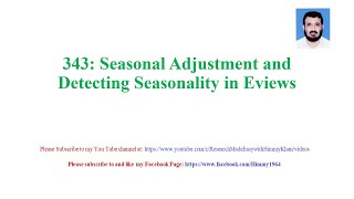 343 Seasonal Adjustment and Detecting Seasonality in time series using Eviews [upl. by Vinnie669]