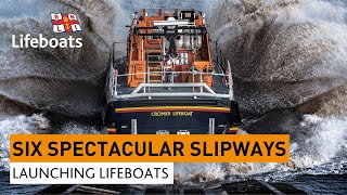 Six Spectacular Slipways  Launching Lifeboats at the RNLI [upl. by Ardella]