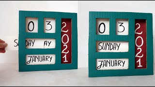 Easy DIY calendar from cardboard  How to make a 2021 desk calendar  Maison Zizou [upl. by Budde]