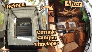 DIY Pallet Wood Cottage Van Conversion Timelapse  7 Month Build [upl. by Eiaj]