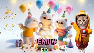 EMILY HAPPY BIRTHDAY SONG  HAPPY BIRTHDAY EMILY  Happy Birthday With Cat Names [upl. by Atirehs932]