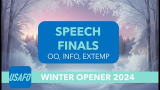 SPEECH FINALSINFO OO EXT  USAFO Winter Opener 24 [upl. by Llenrap199]