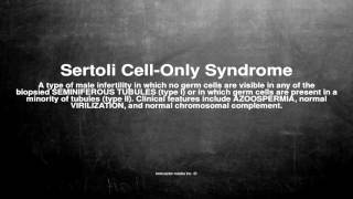 Medical vocabulary What does Sertoli CellOnly Syndrome mean [upl. by Einnor717]