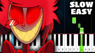 Hazbin Hotel  INSANE  SLOW EASY Piano Tutorial [upl. by Ajaj]