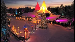 Village du Père Noël à Rovaniemi Laponie vu du ciel  vidéo de voyage sur la Finlande [upl. by Cassilda]