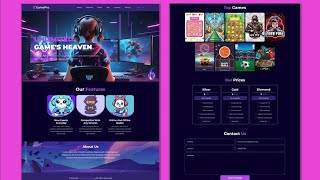 How To Create A Responsive Gaming WebSite Design Using HTML CSS and JavaScript Step By Step [upl. by Hareehahs]