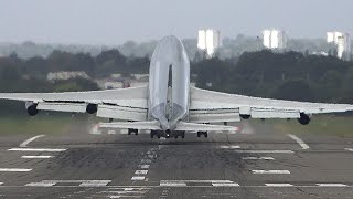 747 TailHeavy Crosswind Takeoff [upl. by Latty950]