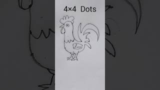 How to draw Rooster 🐓 with dots Simple and Easy drawing shorts [upl. by Ysnap]