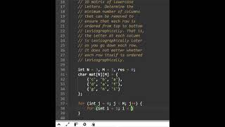 Minimum number of columns removed to make matrix rows ordered dailycode dailycoding dsa dsalgo [upl. by Eimas760]