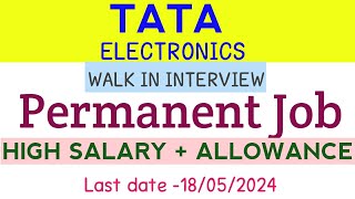 TATA Electronics latest job vacancy in 2024  Tata electronics company jobs tamil [upl. by Irim]