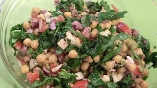 Chickpeas Salad with Spinach  Vegetarian Salad [upl. by Ikoek]