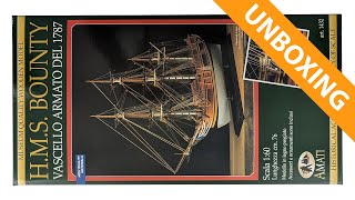 Amati 1432 HMS Bounty ship model kit unboxing [upl. by Mis]