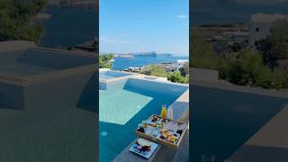 Santorini la private beach view villa 🇬🇷 shorts trending youtube [upl. by Hegyera]