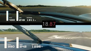 Koenigsegg Jesko Absolut Vs Regera 0400 kmh Acceleration Comparison New Jesko Record [upl. by Renrag]