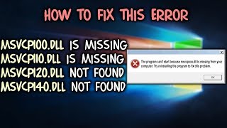 How To Fix msvcp120dll Not Found or Missing Error  All In One Quick Installer [upl. by Allista606]