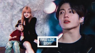 🐰Lizkook🐱Lisa blackpink amp Jungkook bts • first love story • fmv [upl. by Mateusz763]