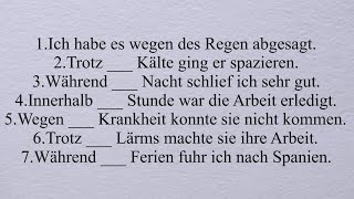 des der seiner eines einer ihrer wegen trotz während innerhalb Dativ A1 A2 B1 B2 [upl. by Anilak]