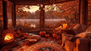 Warm Autumn Afternoon in the Autumn Forest Soft Piano Campfire and Gentle Autumn Air [upl. by Duffy83]