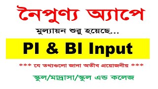 নৈপুণ্য অ্যাপ এ PI amp BI Input সংক্রান্ত গুরুত্বপূর্ণ নির্দেশনা । NOIPUNNO APP । ৬ষ্ঠ এবং ৭ম শ্রেণি [upl. by Aven]