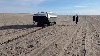 Robot aids desert cultivation of apocynum in Xinjiang [upl. by Ahterod887]