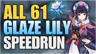 All 61 Glaze Lily Locations  Efficient Farming Route  Yun Jin Ascension Materials  Genshin Impact [upl. by Atinauj221]