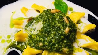 Ravioli alla Matteo con zucchine ricotta mascarpone pesto pinoli [upl. by Anaeel]