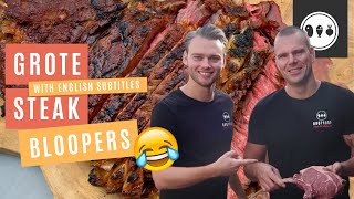 Bloopers  grote stuk vlees op de BBQ [upl. by Ydnas47]