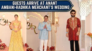 Ananya Panday John Cena Veer Pahariya and others ARRIVE at AnantRadhikas Wedding venue [upl. by Enait]