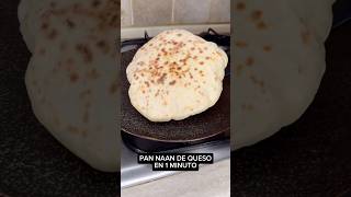 PAN NAAN de QUESO en 1 MINUTO shorts recetas [upl. by Ennairek]