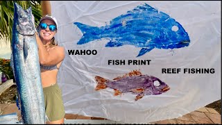 BAHAMAS FISHING  Abaco Wahoo  Reef Fishing  Fish Prints [upl. by Yeta]