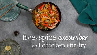 Slimming World Synfree fivespice cucumber and chicken stir fry recipe  FREE [upl. by Kenwood457]