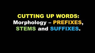 3 Cutting up words Introduction to morphology morphemes stems prefixes and suffixes [upl. by Dloniger]