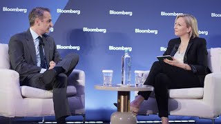 PM Kyriakos Mitsotakis discussion with journalist Francine Lacqua at a Bloomberg event in Athens [upl. by Dewar]