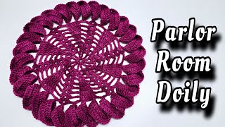 How To Crochet An Easy Doily Tutorial  Parlor Room Doily [upl. by Katee587]