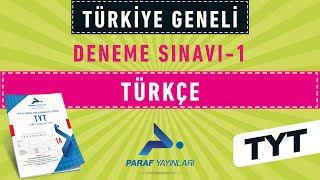 TÜRKİYE GENELİ DENEME SINAVI 1  TYT TÜRKÇE [upl. by Keel]