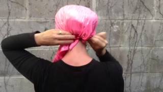 How to tie a chemo head scarf by UptownGirlHeadwearcom [upl. by Redfield]