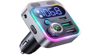 Review 2022 Bluetooth 53 FM Transmitter for Car JOYROOM Stronger Dual Mics amp HiFi Deep Bass [upl. by Avruch498]