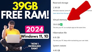 🚀I Increased Ram to 39GB How to Increase RAM on Windows 1110 Free  Boost PC  VRAM [upl. by Ettenauq]