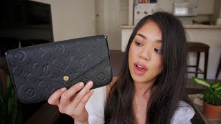 louis vuitton felicie pochette review amp whats in my bag [upl. by Winikka]