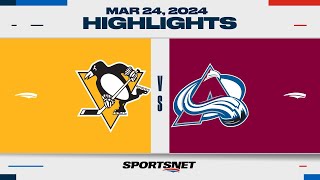 NHL Highlights  Avalanche vs Penguins  March 24 2024 [upl. by Skurnik]