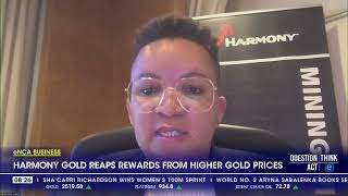 eNCA Business  Harmony Gold reaps rewards from higher gold prices [upl. by Benedicto]