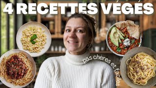 4 RECETTES CLASSIQUES EN VERSION VÉGÉTARIENNES  Rapides faciles et pas chères [upl. by Nacnud108]