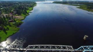 Tornio river with Haparanda and Tornio in the background [upl. by Nosa]