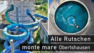 Alle Rutschen im monte mare Obertshausen b Frankfurt  All Water Slides 4K 2022 [upl. by Winna]