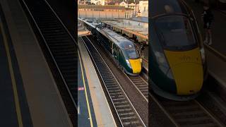 GWR class 802 squealing into Dawlish Station with the Plymouth to Paddington service 802002 IET [upl. by Yekcir]