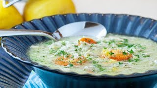 Authentic Greek Avgolemono Soup [upl. by Farmann]