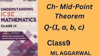 MidPoint Theorem class 9ml aggarwal ex 11Q1 [upl. by Einohpets]